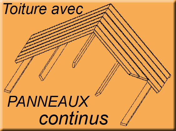 toiture avec pannes + panneaux continus